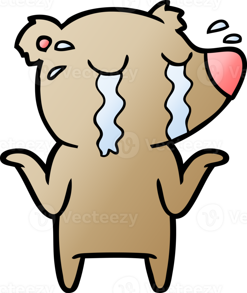 cartoon crying bear png
