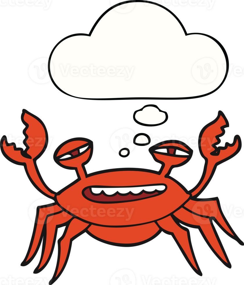 cartoon crab with thought bubble png