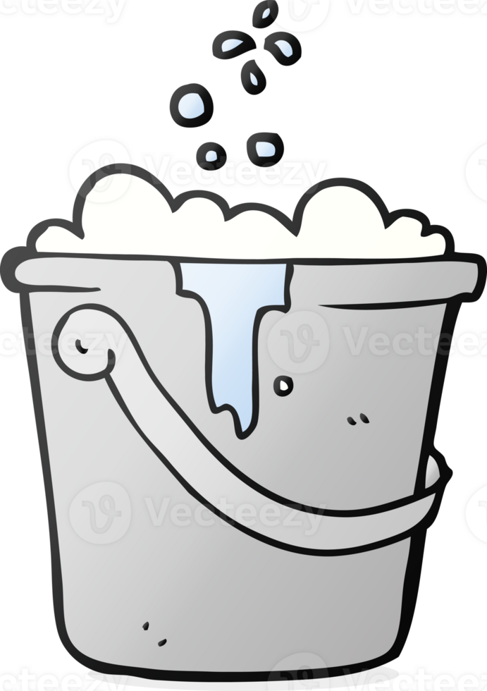 drawn cartoon cleaning bucket png