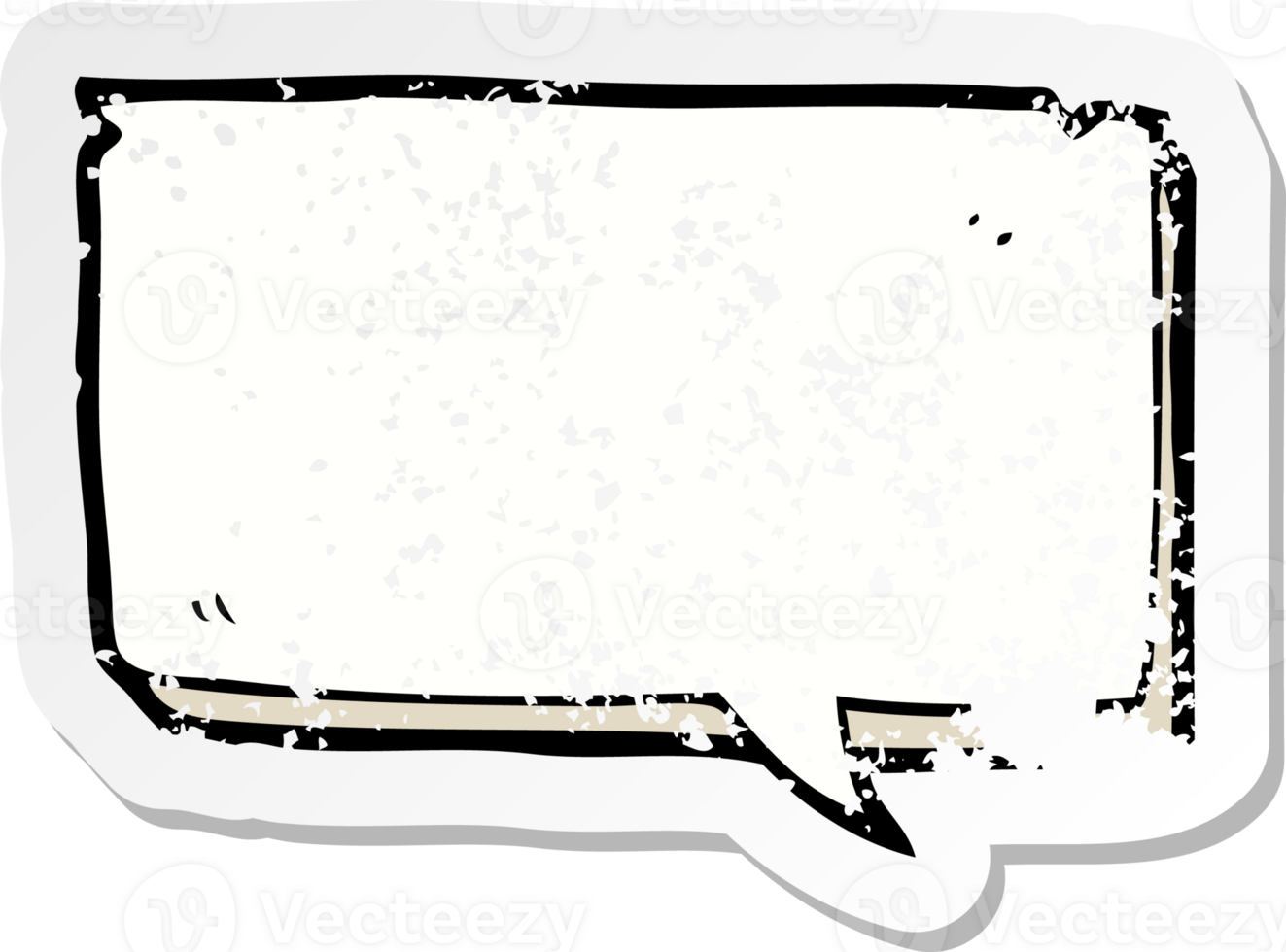 retro distressed sticker of a cartoon speech bubble png