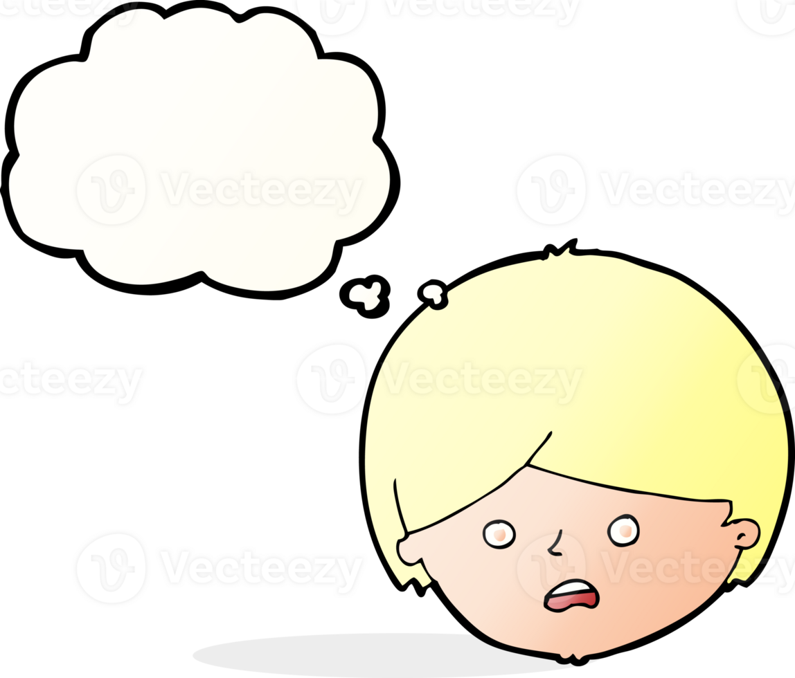 cartoon unhappy boy  with thought bubble png