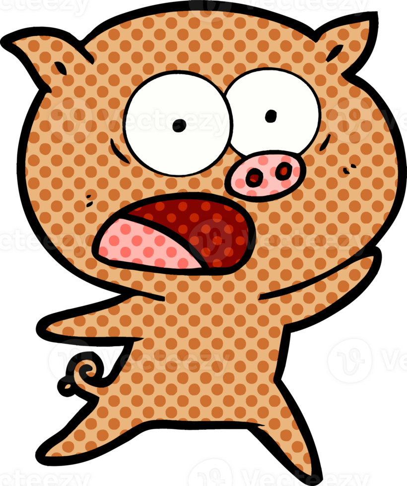 cartoon pig shouting png