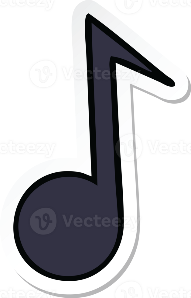 sticker of a cute cartoon musical note png