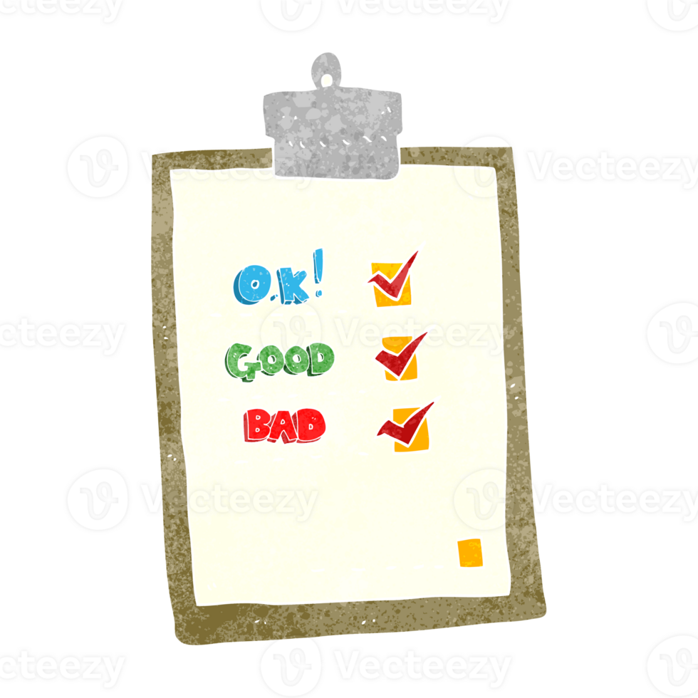 retro cartoon check list png