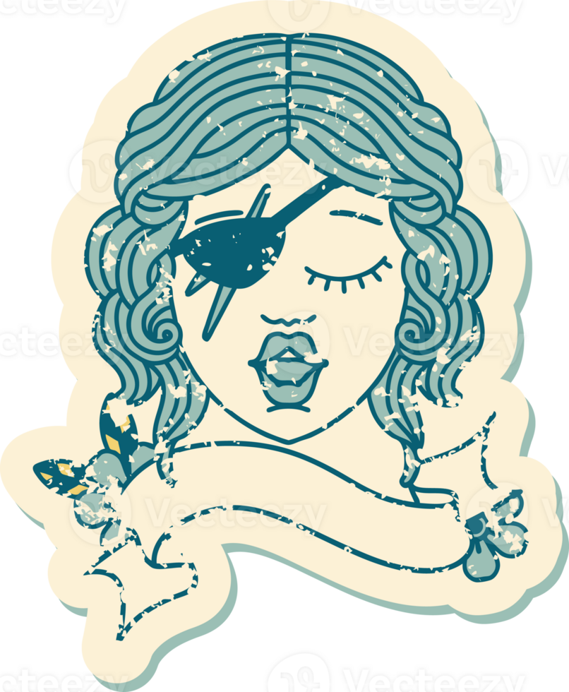 Retro Tattoo Style human rogue character face png