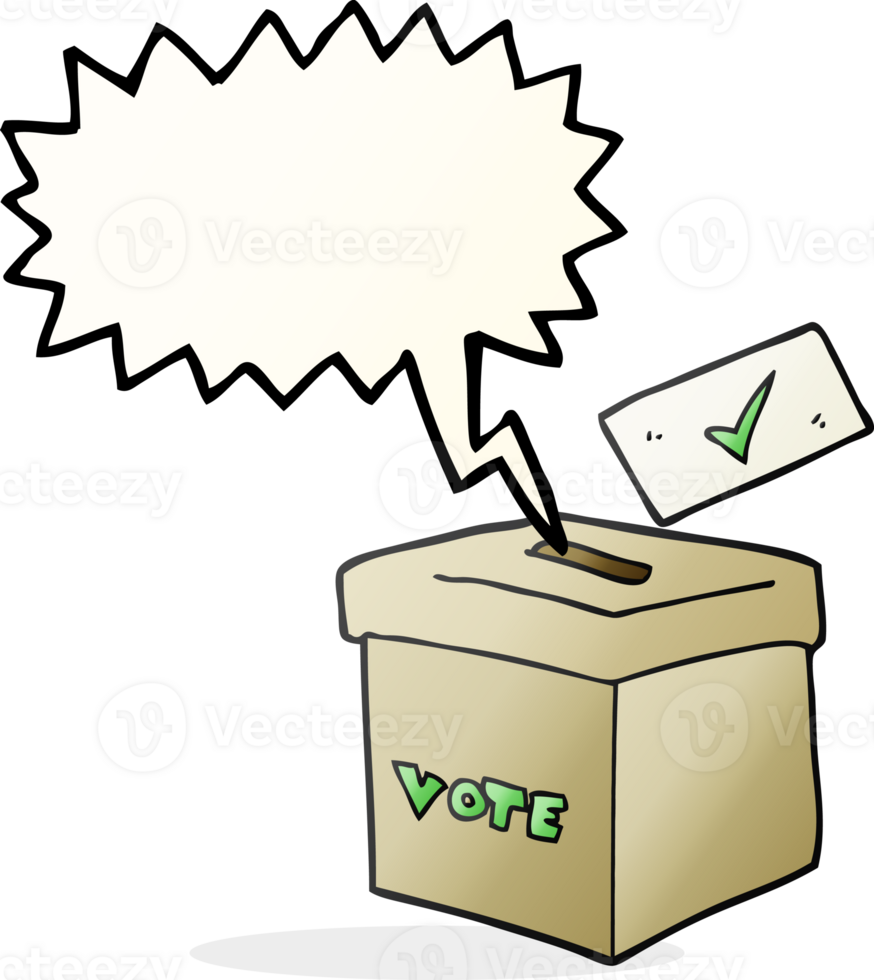 drawn speech bubble cartoon ballot box png