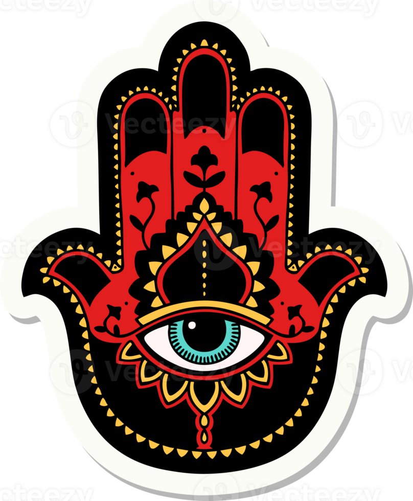 sticker of tattoo in traditional style of a hamza png