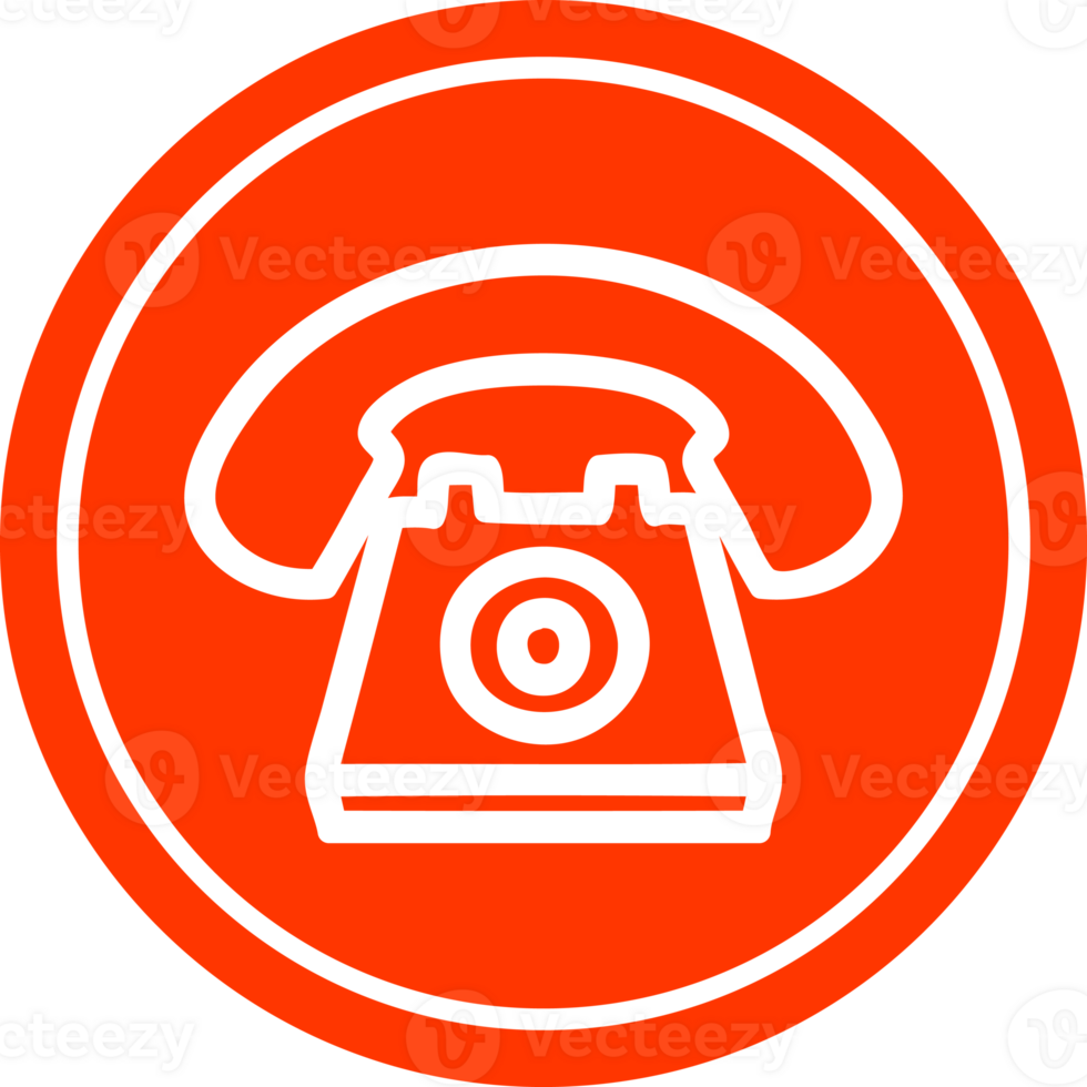 old telephone circular icon symbol png