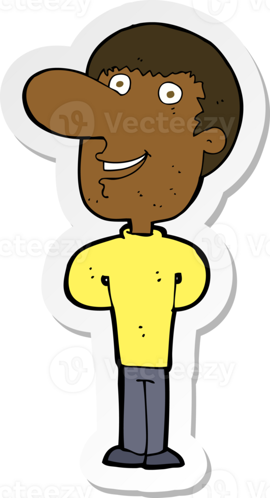 sticker of a cartoon happy man png