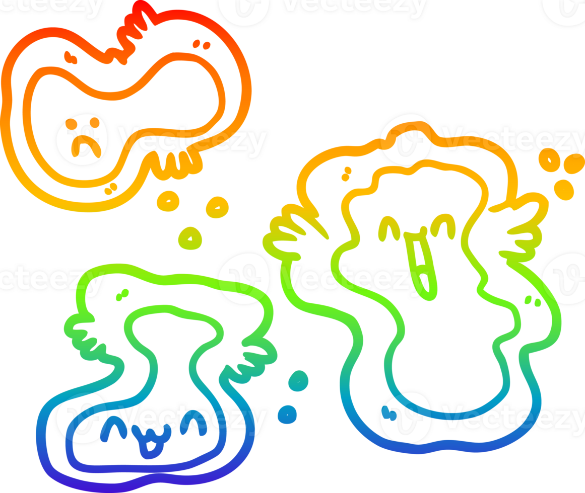 rainbow gradient line drawing of a cartoon cells png