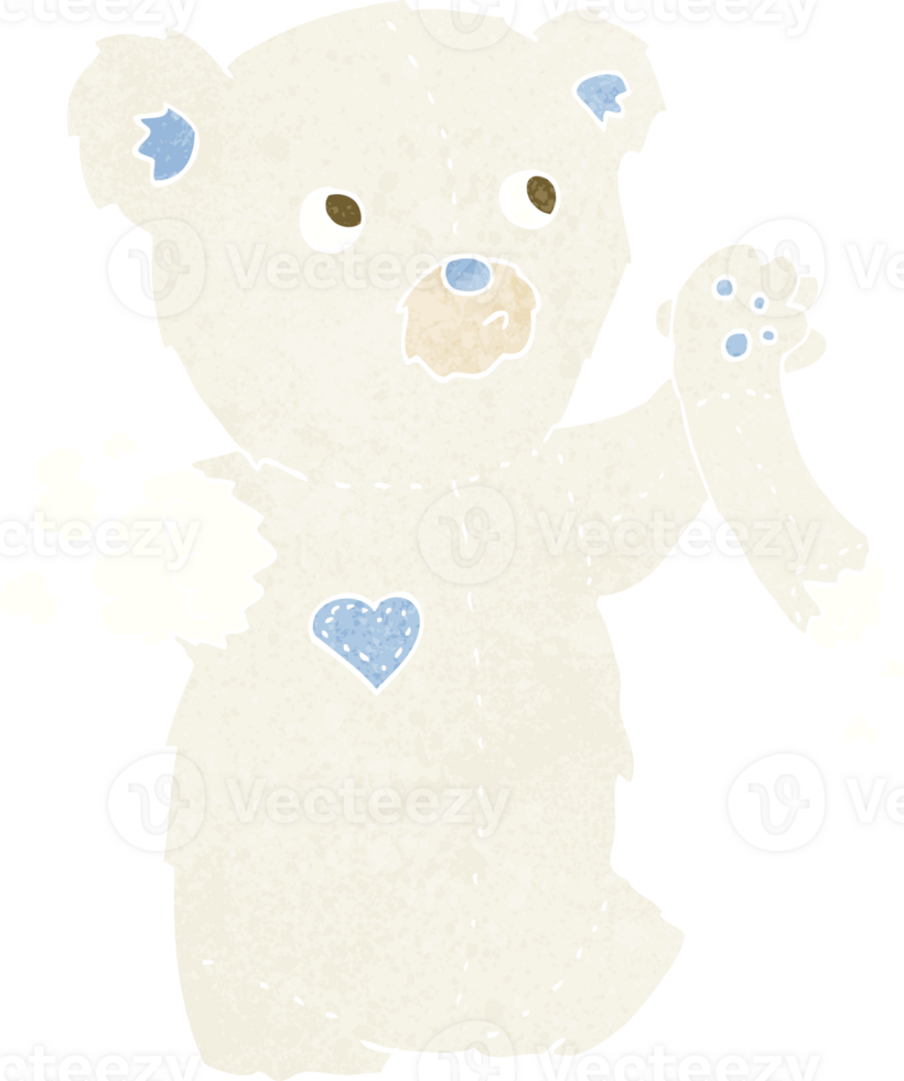 cartoon teddy polar bear with torn arm png