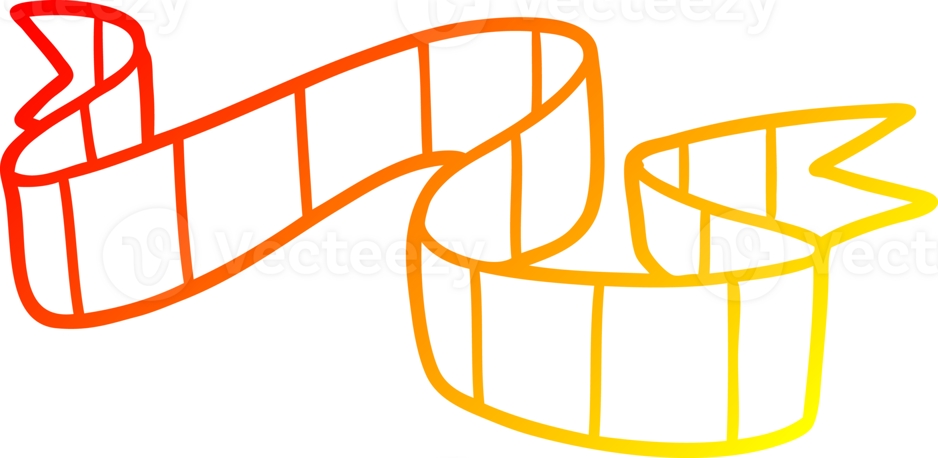 warm gradient line drawing of a cartoon decorative scroll png