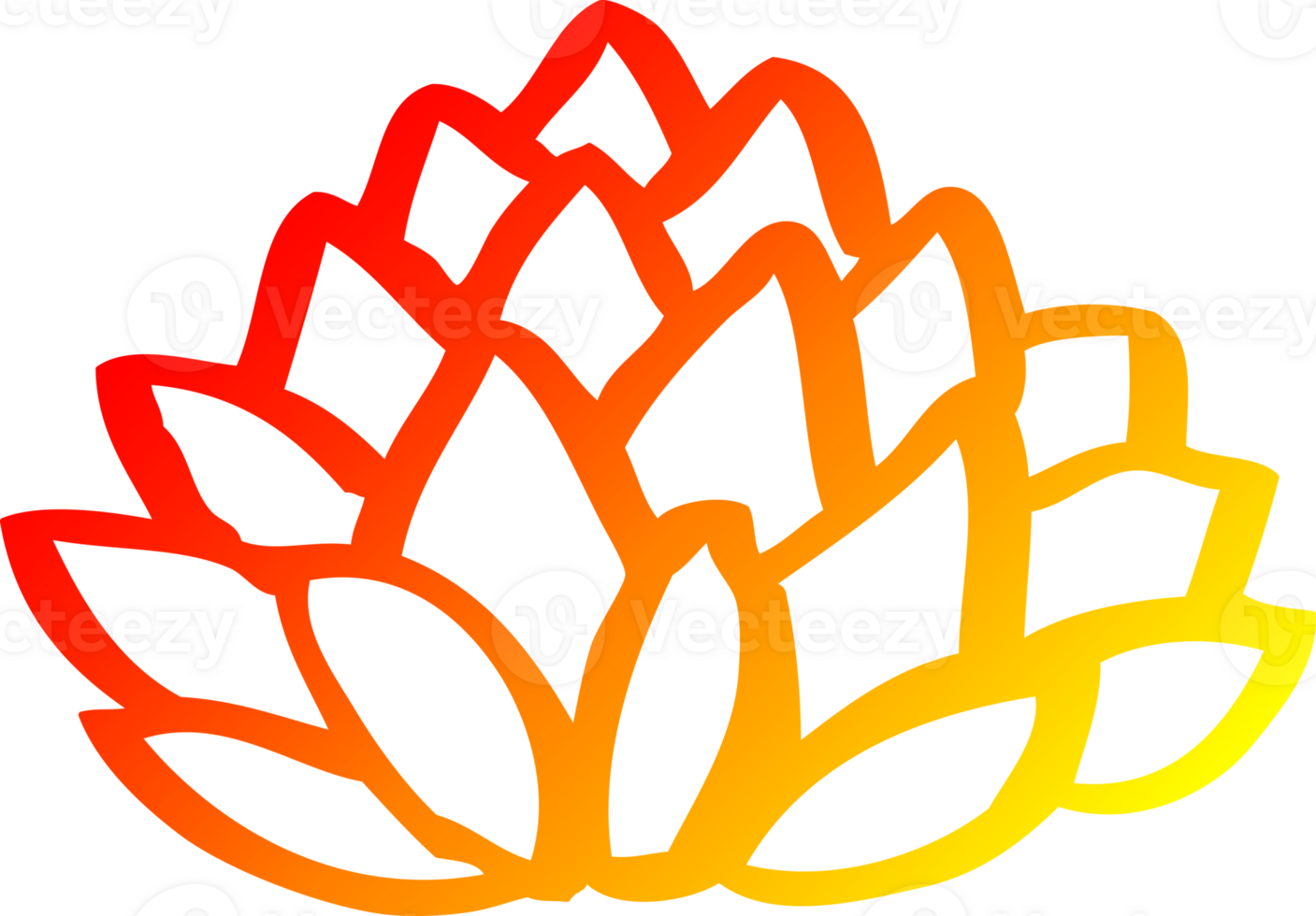 warm gradient line drawing of a cartoon pile of leaves png