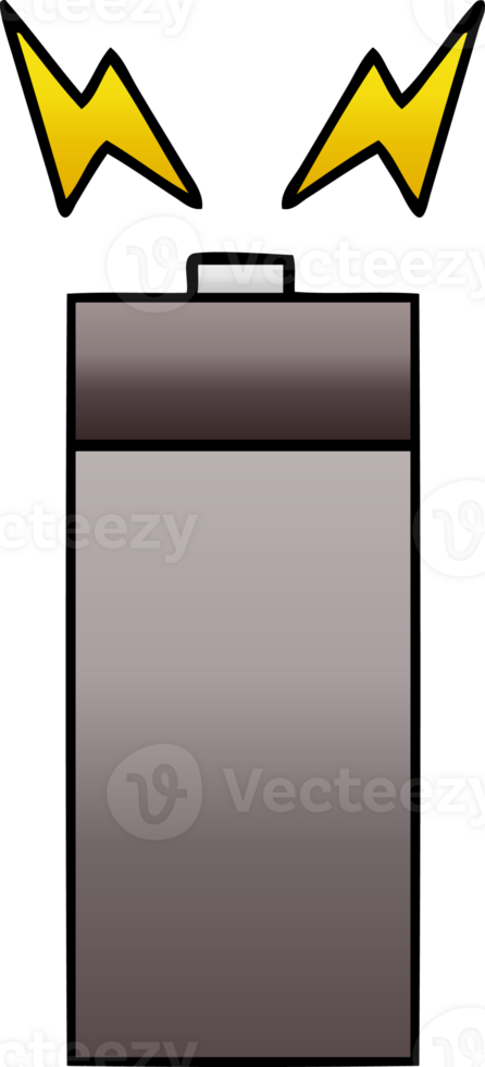 gradient shaded cartoon of a old battery png