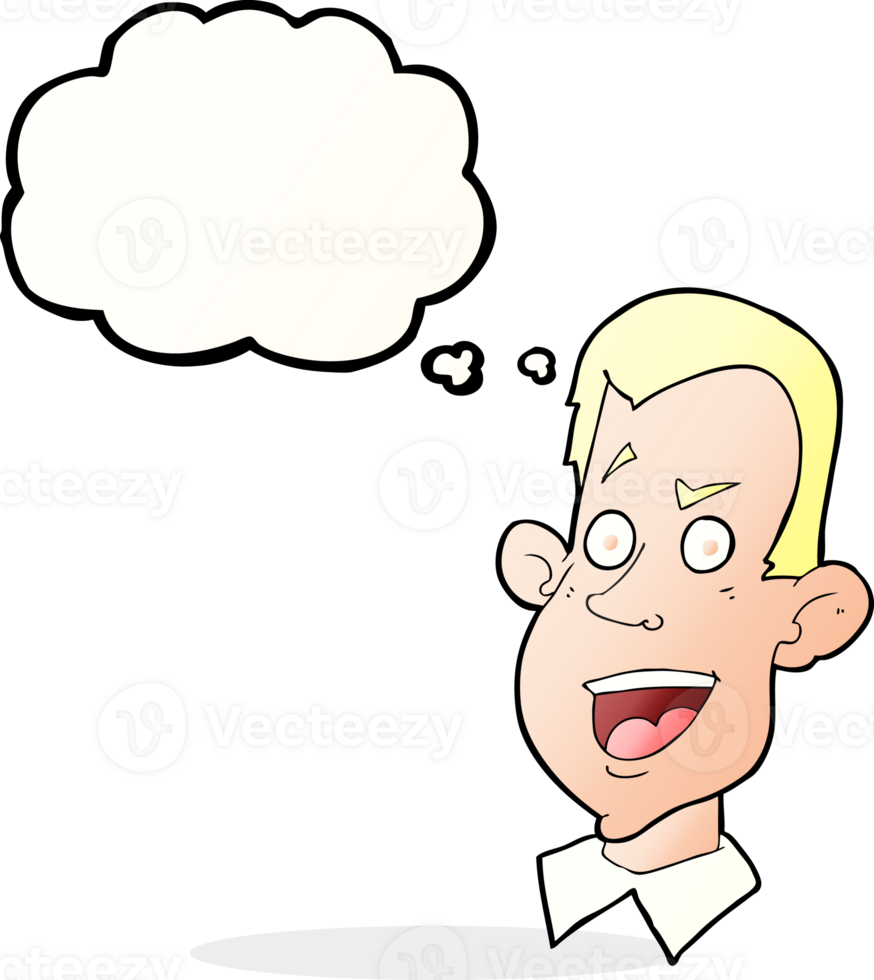 cartoon male face with thought bubble png