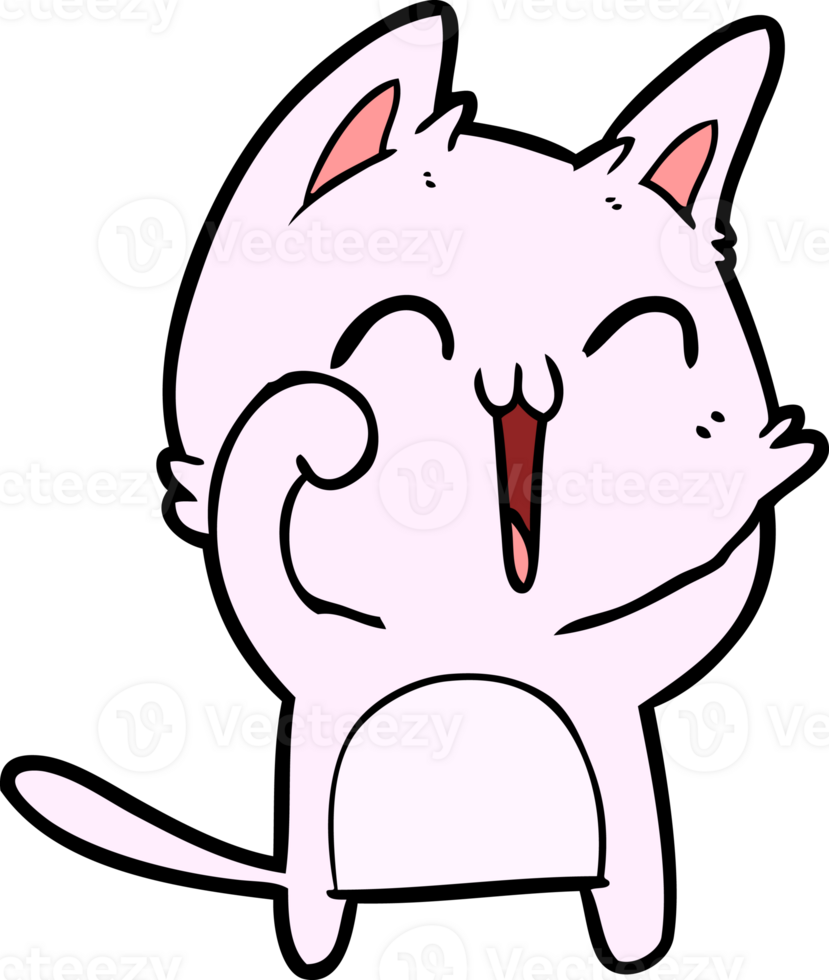 happy cartoon cat meowing png