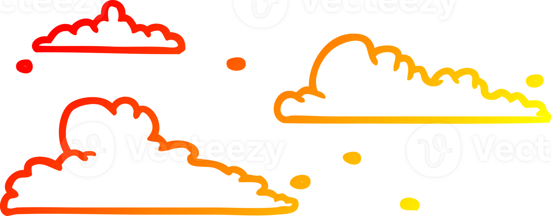 warm gradient line drawing of a clouds drifting by png