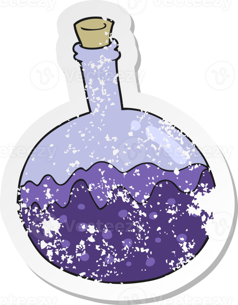 retro distressed sticker of a cartoon chemicals png
