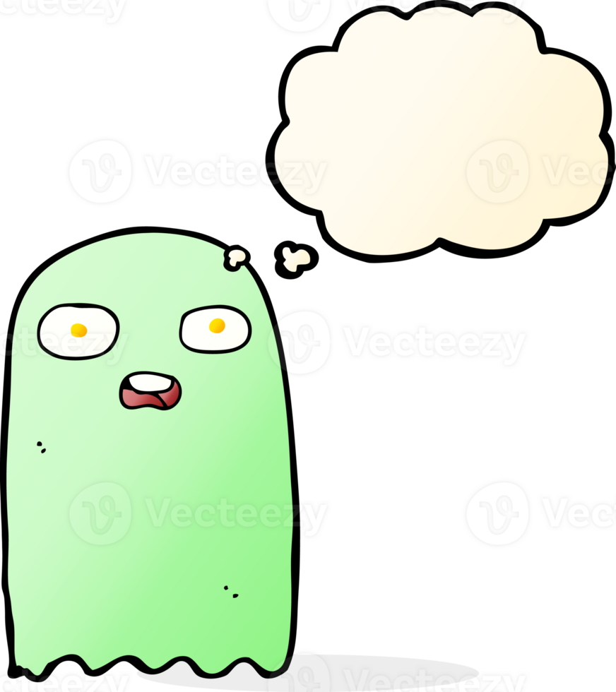 funny cartoon ghost with thought bubble png