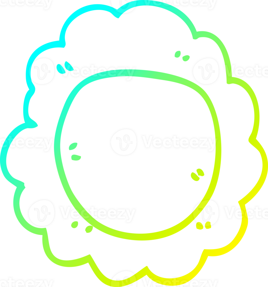 cold gradient line drawing of a cartoon flower png