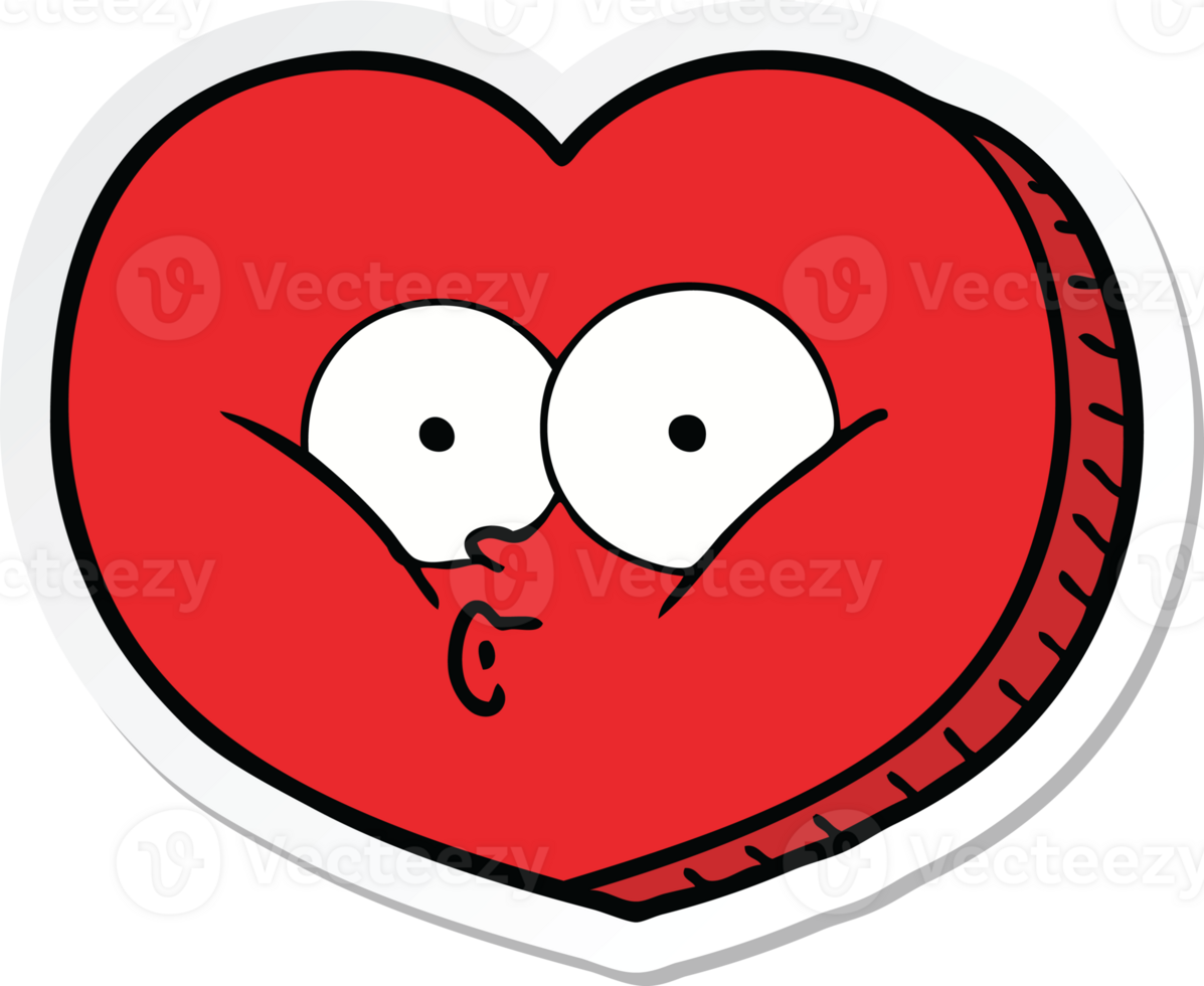 sticker of a cartoon love heart png