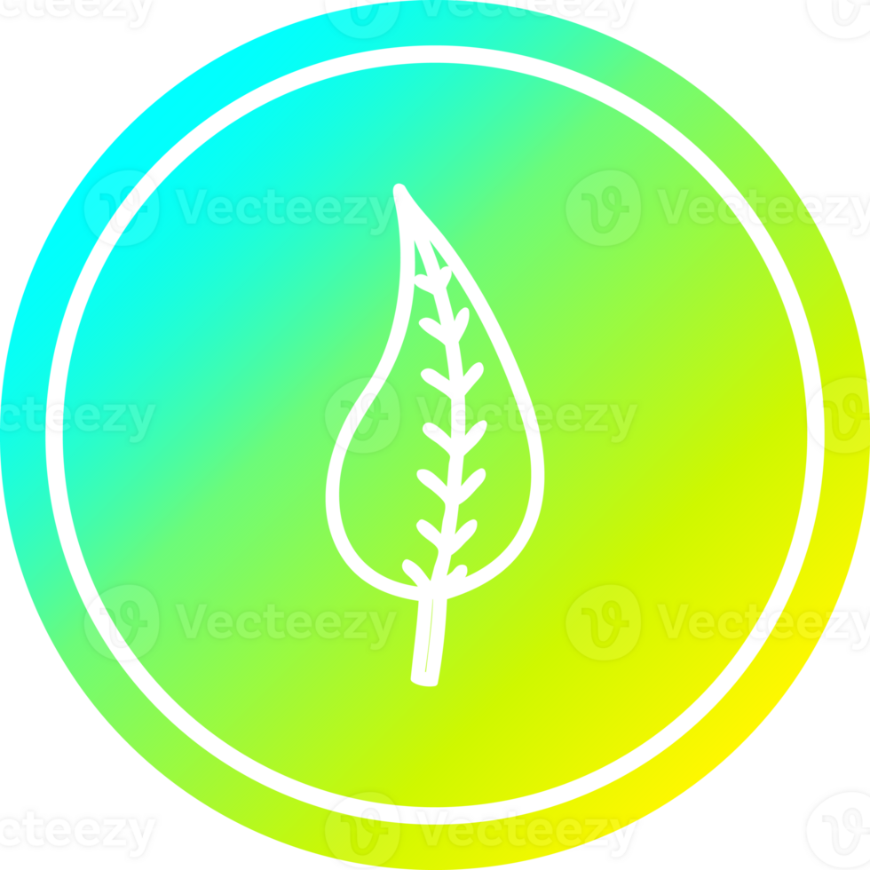 natural leaf circular icon with cool gradient finish png