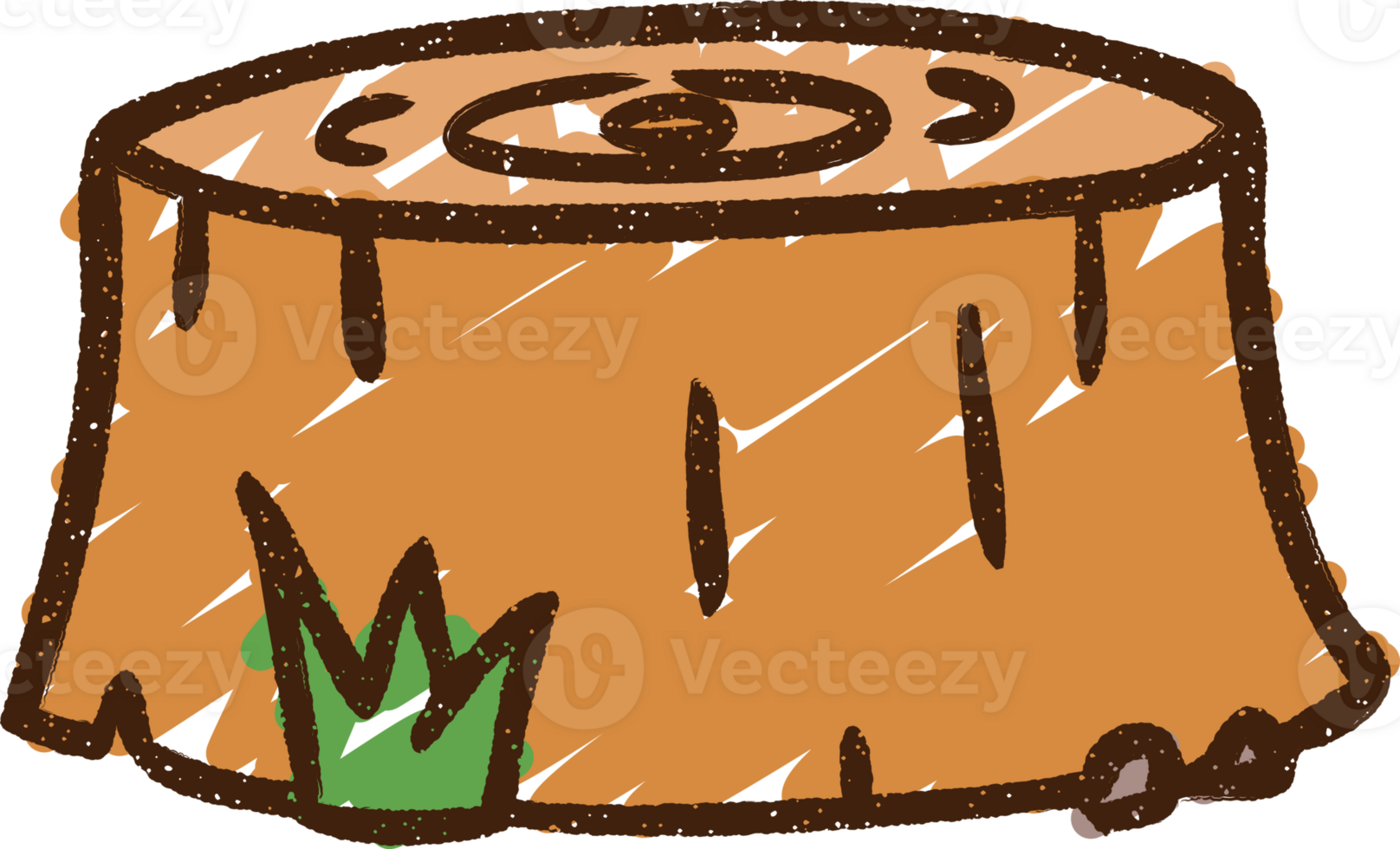 dibujo de tiza de tocón de árbol png