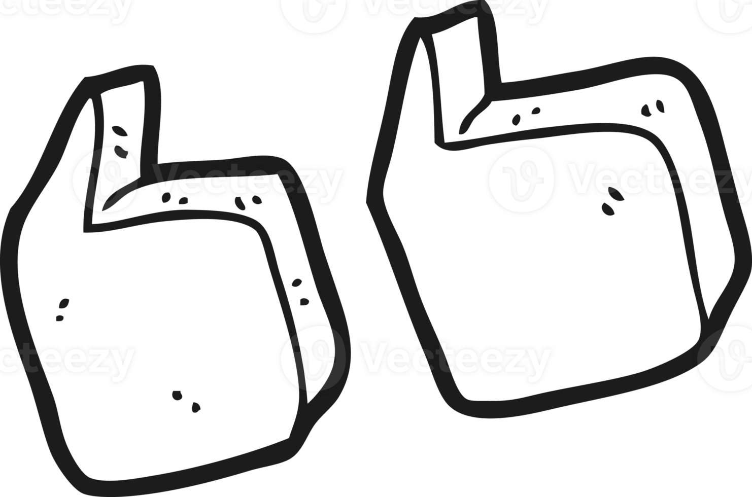 hand drawn black and white cartoon quotation marks png