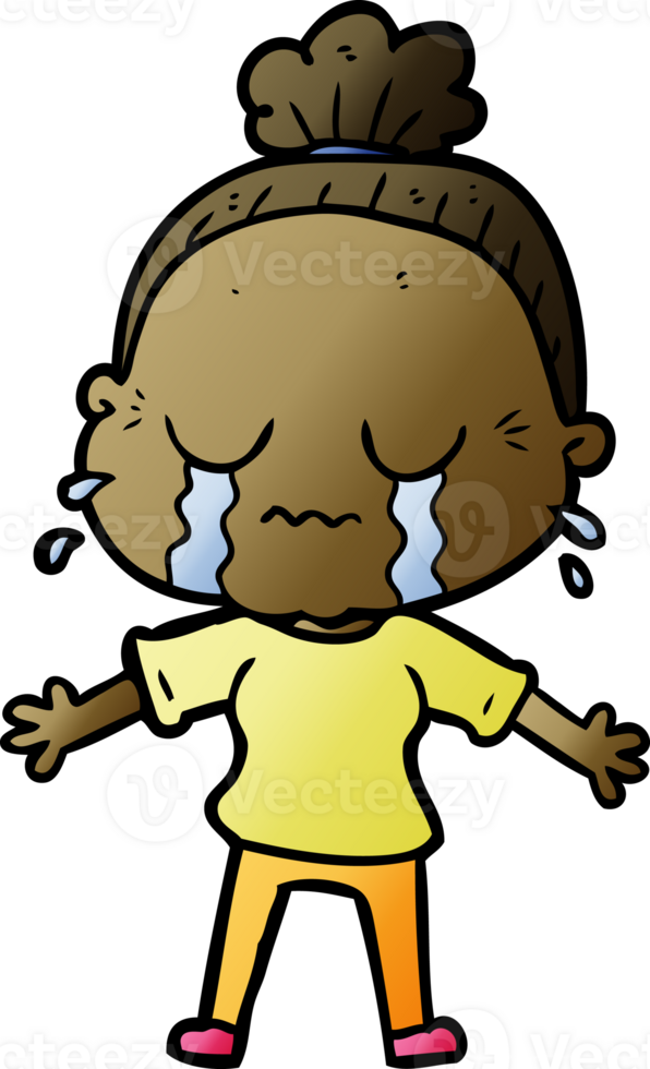 cartoon crying old lady png