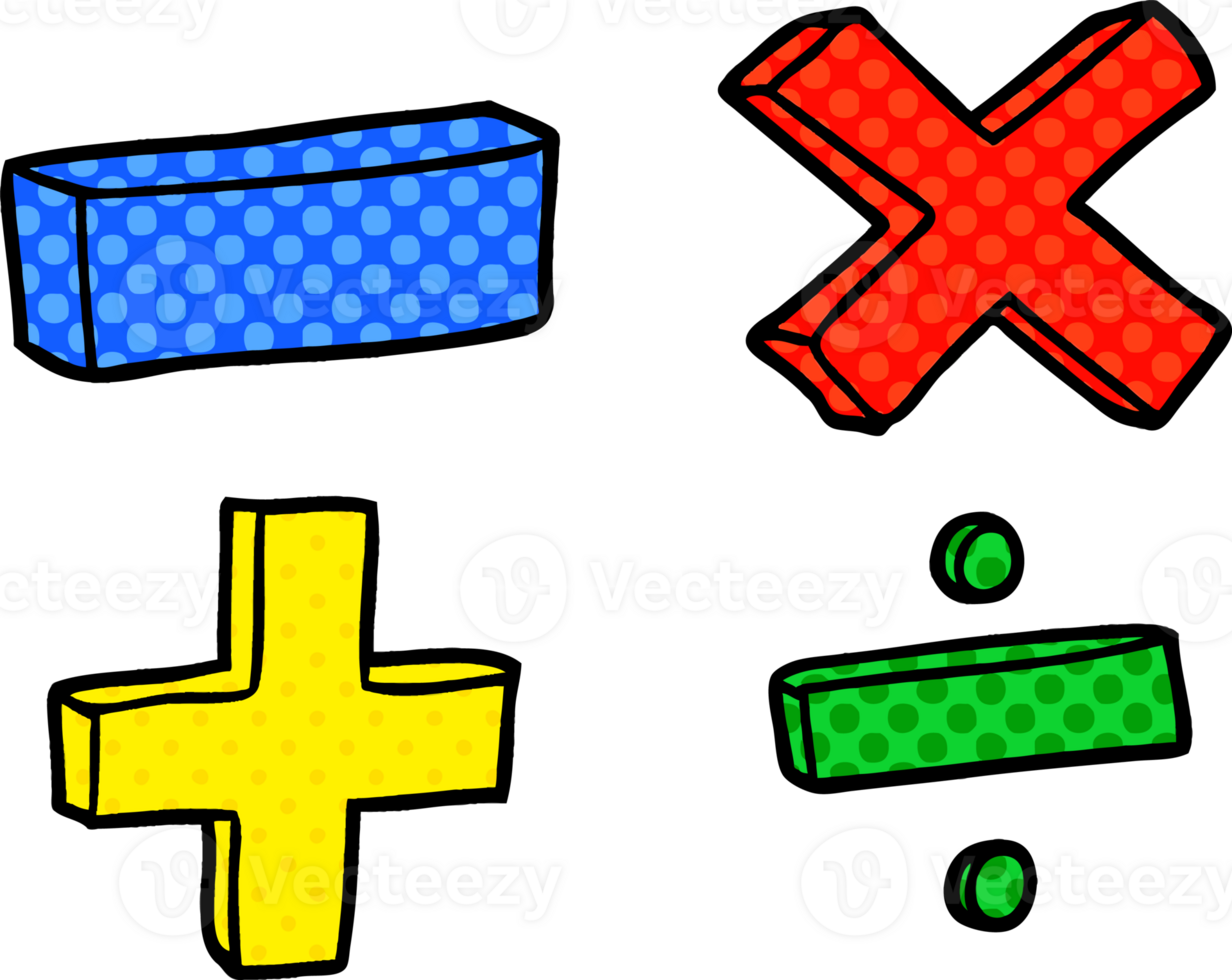 cartoon math symbols png