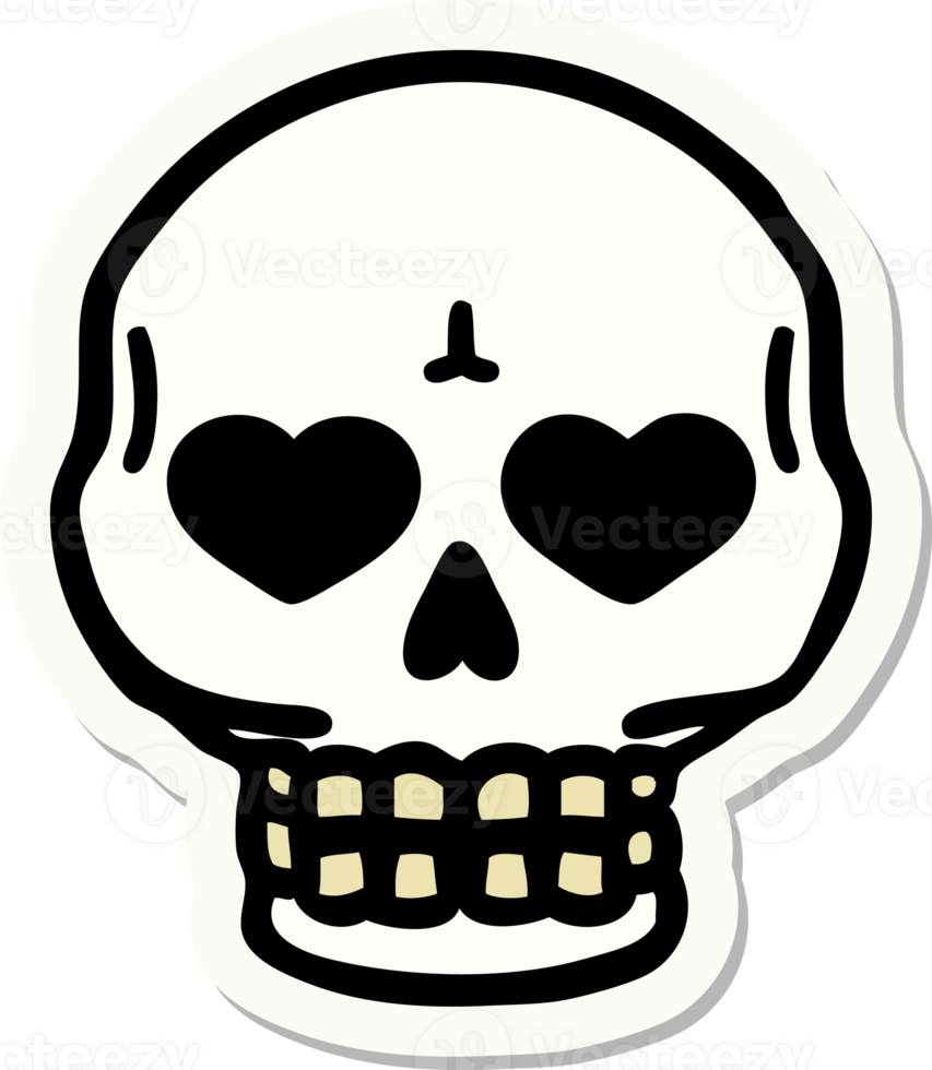 sticker of tattoo in traditional style of a skull png