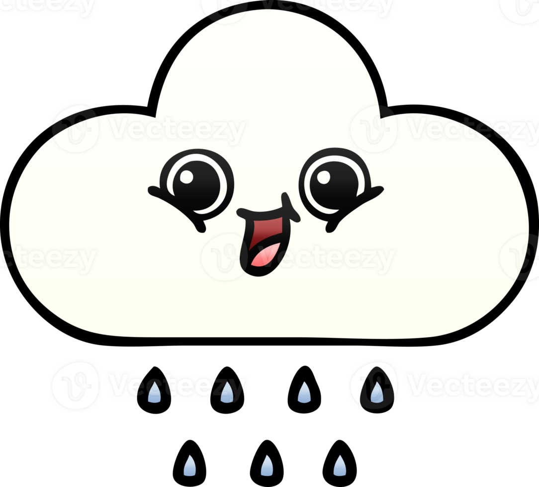gradient shaded cartoon of a rain cloud png