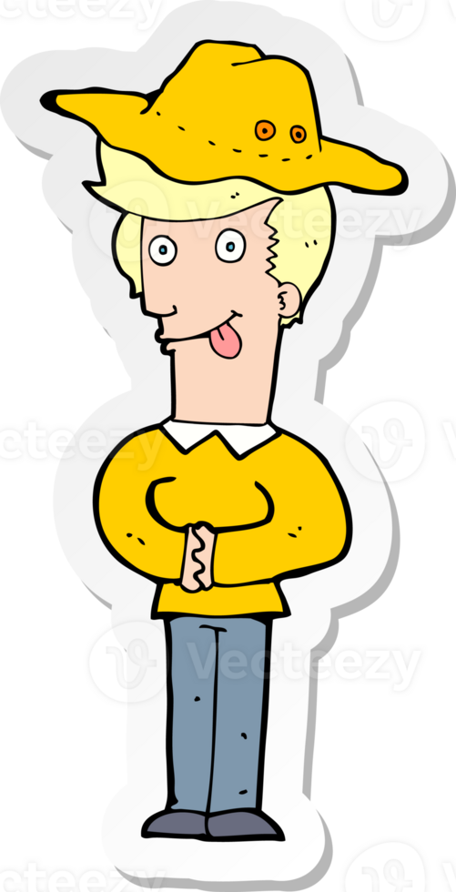 sticker of a cartoon man in hat png