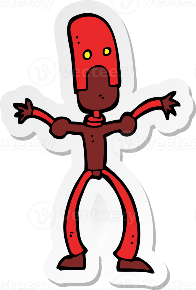 sticker of a cartoon funny robot png