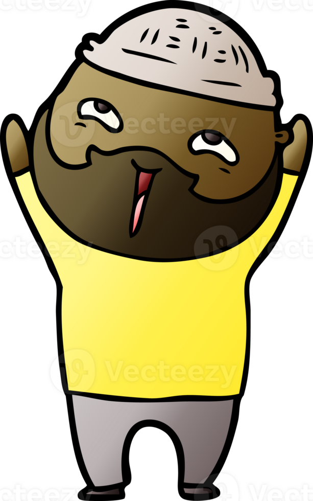 cartoon happy bearded man png