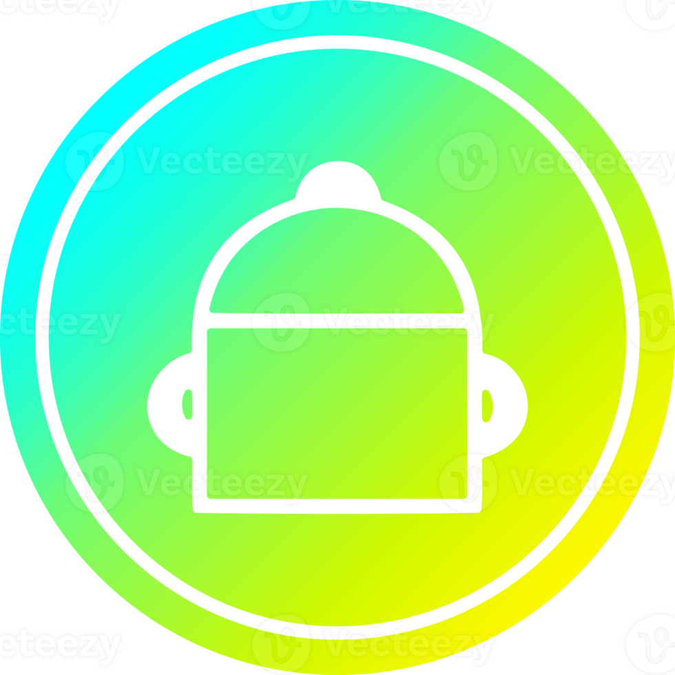 Cocinando maceta circular icono con frio degradado terminar png