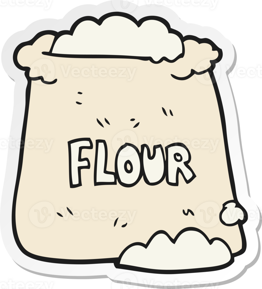 sticker of a cartoon bag of flour png