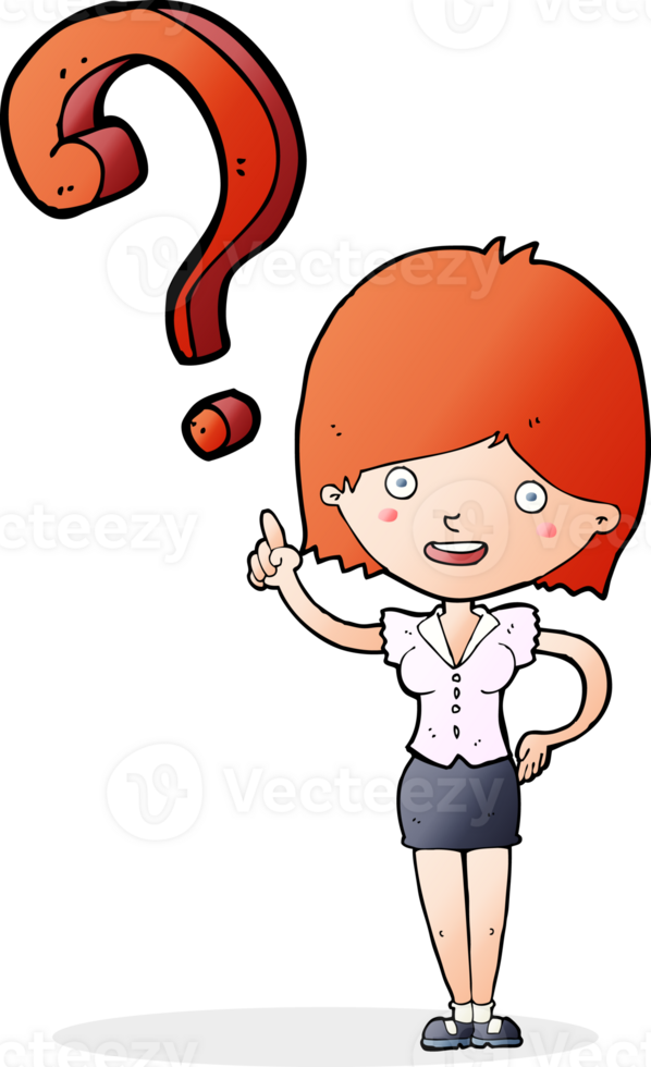 cartoon woman asking question png