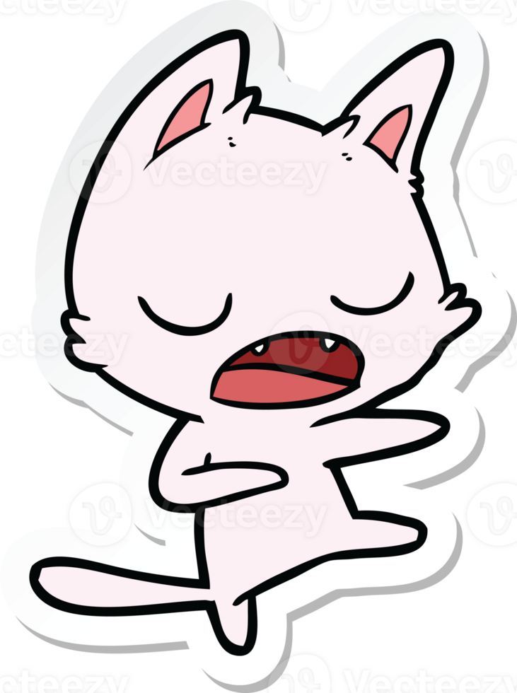 sticker of a talking cat dancing png
