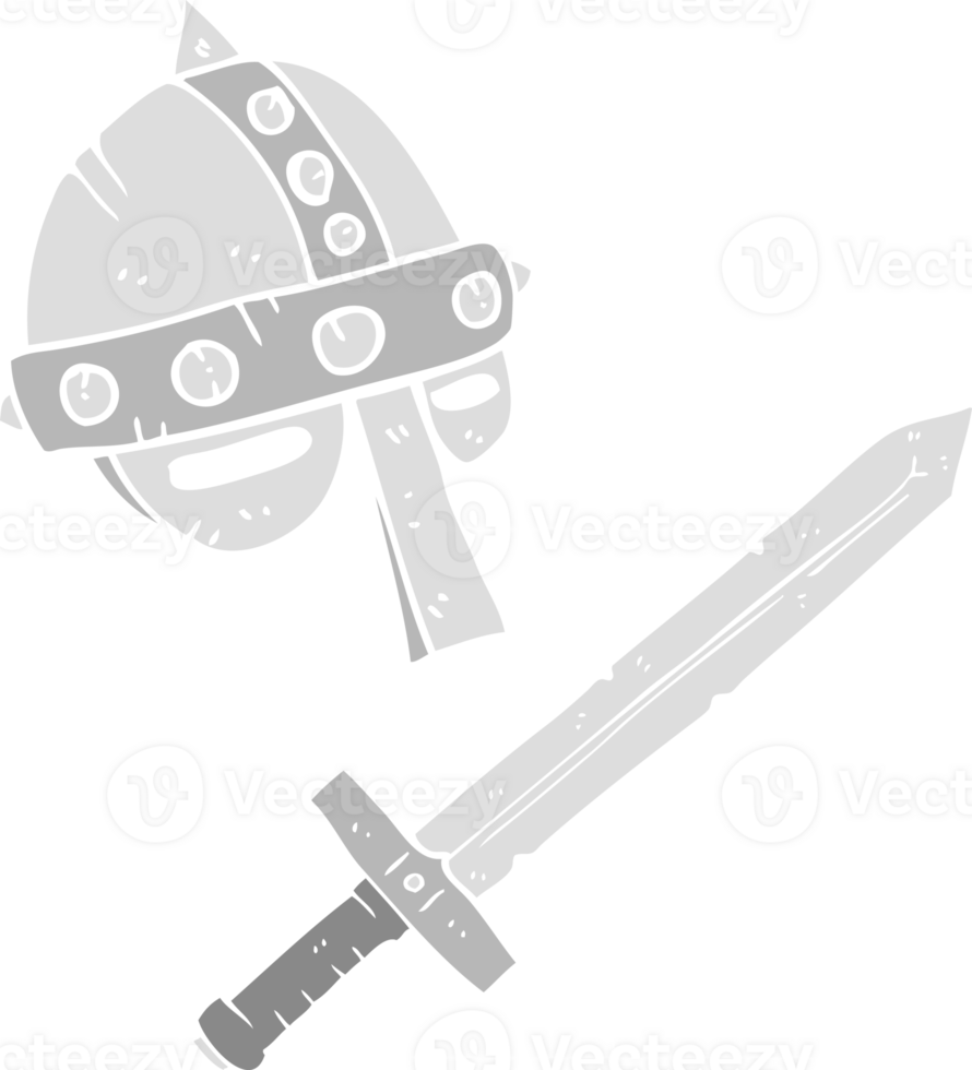 piatto colore illustrazione di medievale casco png