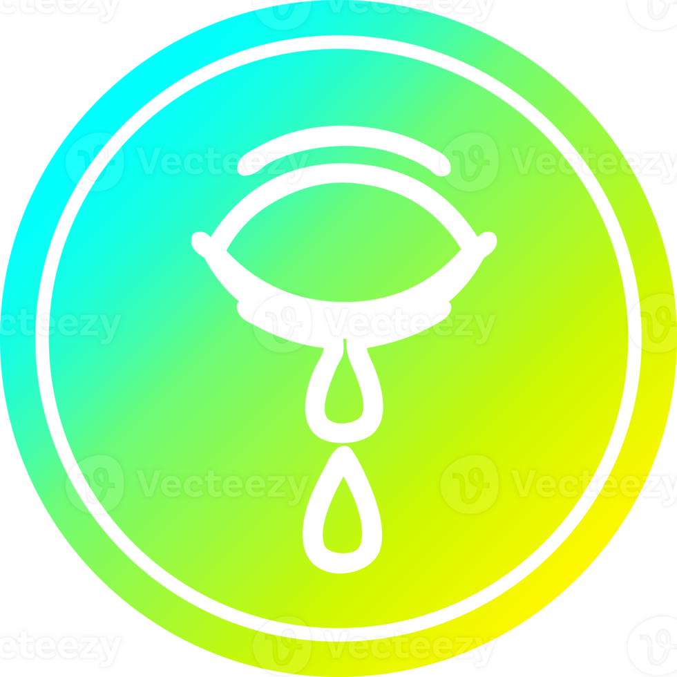 crying eye circular icon with cool gradient finish png