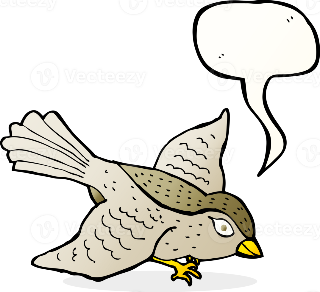 cartoon flying bird with speech bubble png