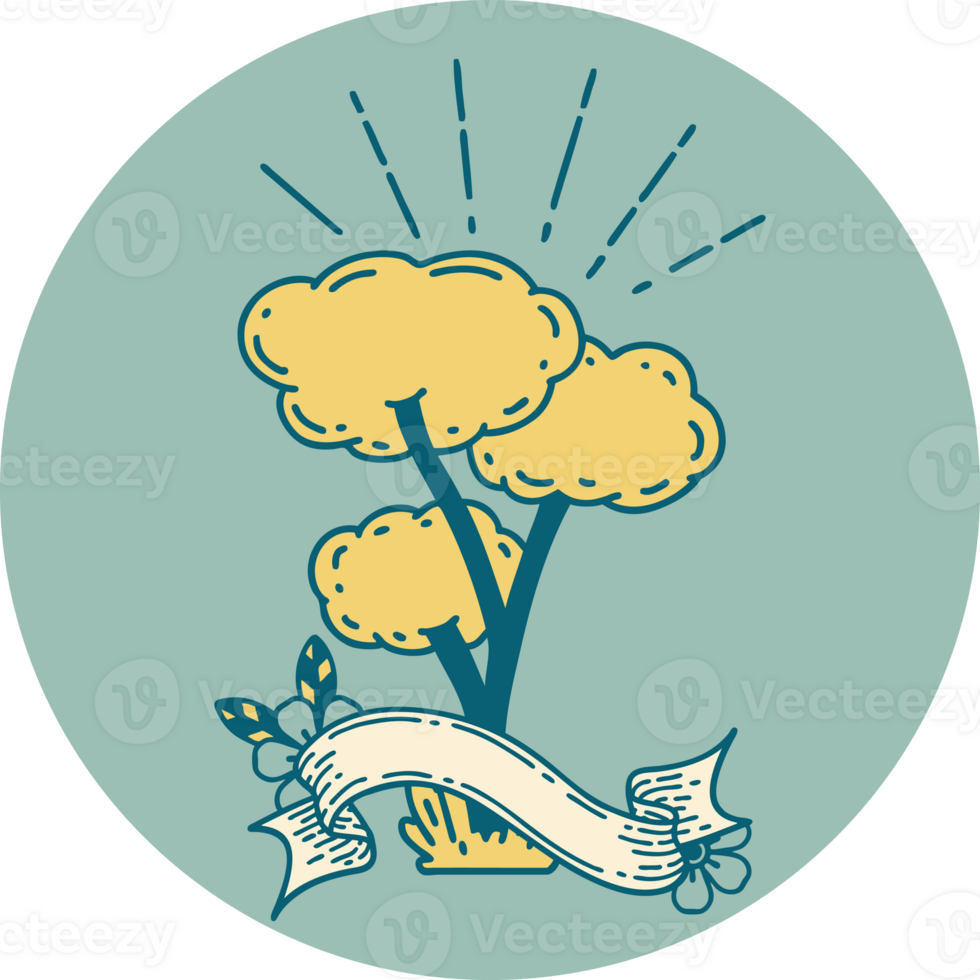 icon of a tattoo style tree png