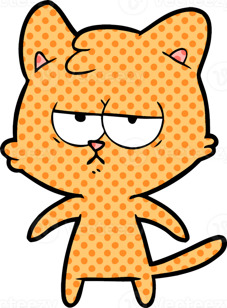 bored cartoon cat png