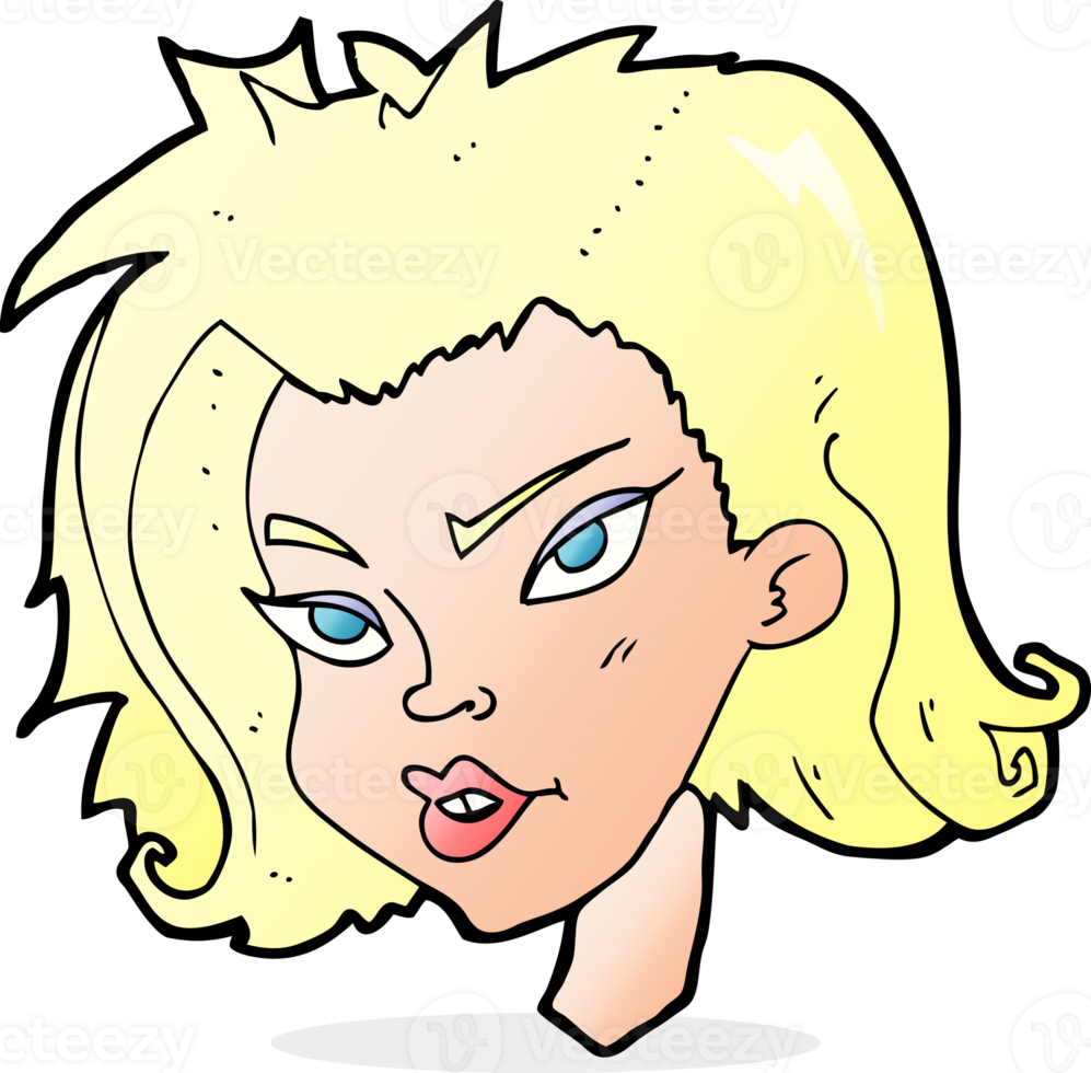 cartoon female face png