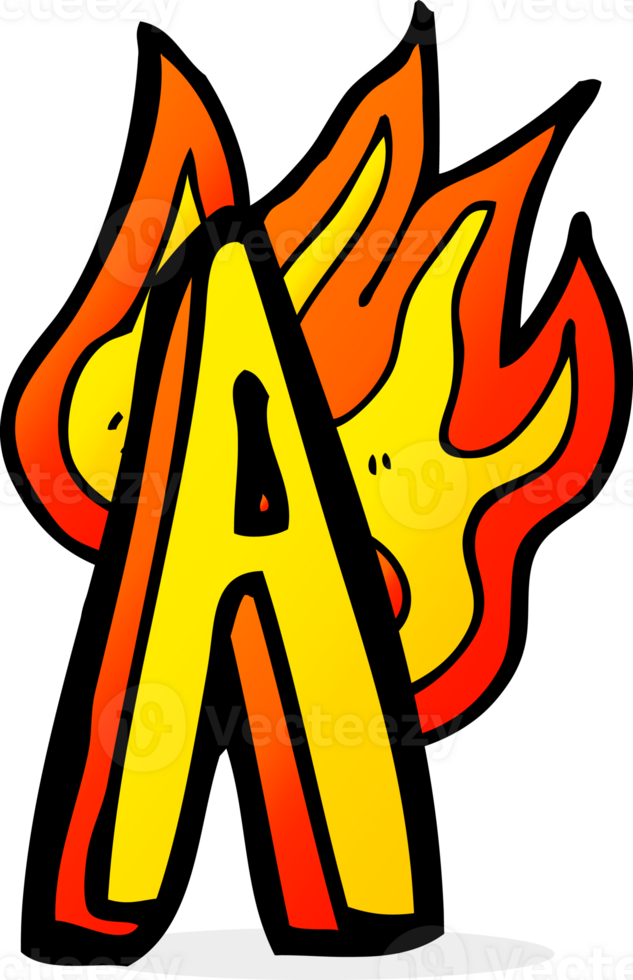 cartoon flaming letter png