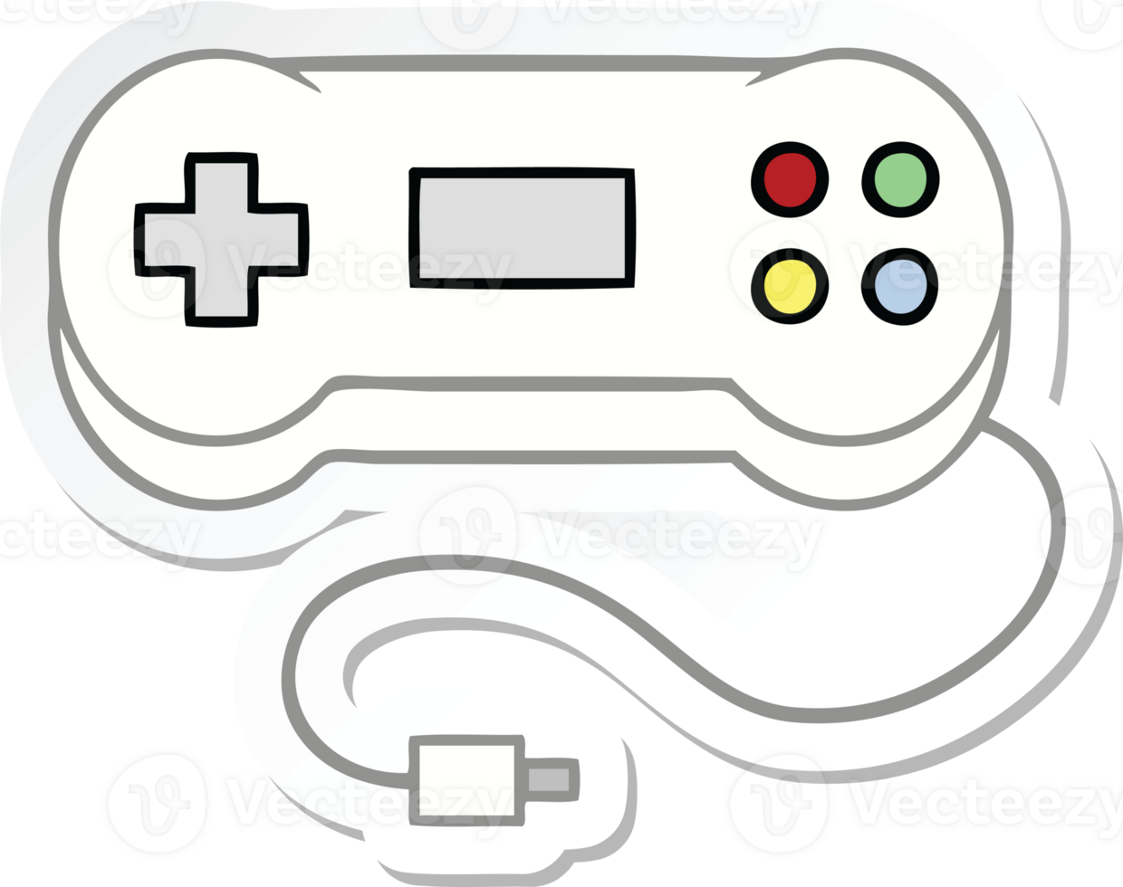 sticker of a cute cartoon game controller png