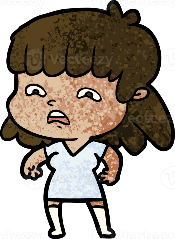 cartoon worried woman png
