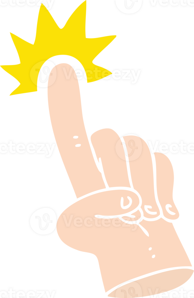 pointing finger hand drawn quirky cartoon of a png