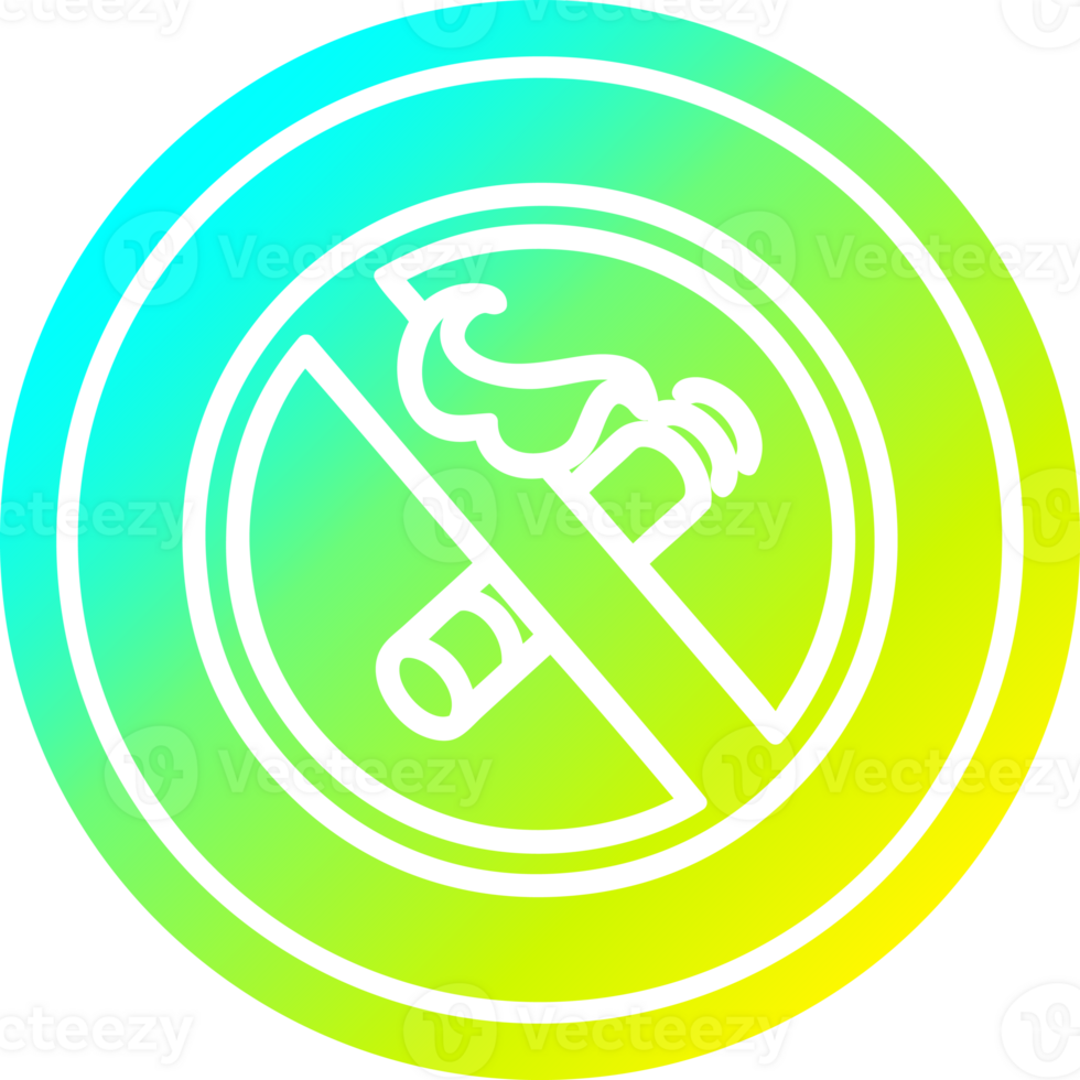 no smoking circular icon with cool gradient finish png